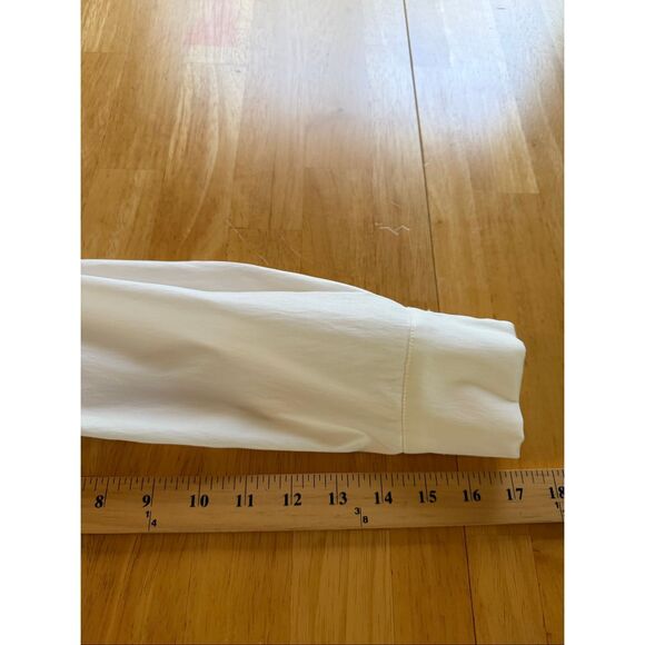 Coldwater Creek White Embroidered Ruffle Blouse Sz 14 NWT Back Zipper - Picture 10 of 14